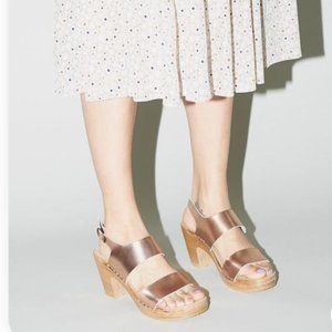 No.6 Harper Clog Sandals  - rose gold size 7 (37)